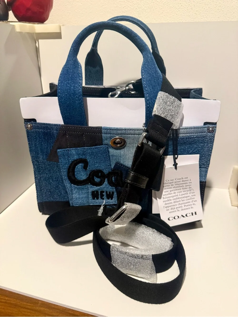 NEW Coach Denim Patchwork Cargo Tote 26 CAM63 | NWT